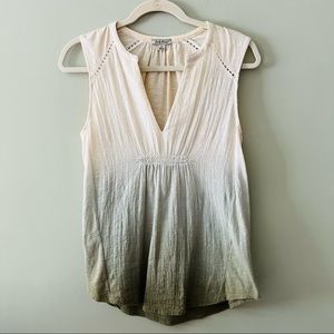 Lucky Brand Oatmeal Sage Ombre cotton tank top small